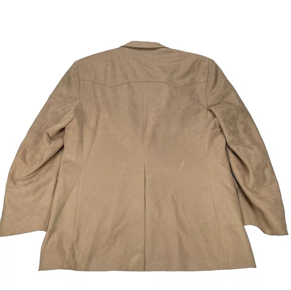 Vintage 70s Farah of Texas Blazer 44R Faux Suede Western Yoke Cowboy Rockabilly - Picture 2 of 12